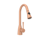 Copper Kitchen Faucet with Soap Dispenser, Single Handle Solid Brass High Arc Pull Down Sprayer Head Kitchen Sink Faucets with Deck Plate