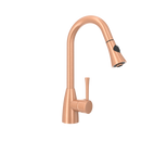 Copper Kitchen Faucet with Soap Dispenser, Single Handle Solid Brass High Arc Pull Down Sprayer Head Kitchen Sink Faucets with Deck Plate