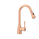 Copper Kitchen Faucet with Soap Dispenser, Single Handle Solid Brass High Arc Pull Down Sprayer Head Kitchen Sink Faucets with Deck Plate
