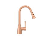 Copper Kitchen Faucet with Soap Dispenser, Single Handle Solid Brass High Arc Pull Down Sprayer Head Kitchen Sink Faucets with Deck Plate