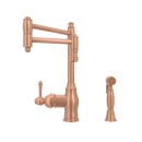 One-Handle Copper Pot Filler Kitchen Faucet with Side Sprayer