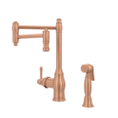 One-Handle Copper Pot Filler Kitchen Faucet with Side Sprayer
