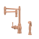 One-Handle Copper Pot Filler Kitchen Faucet with Side Sprayer