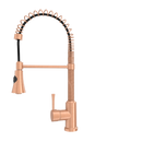 Copper Pre-Rinse Spring Kitchen Faucet, Single Level Solid Brass Kitchen Sink Faucets with Pull Down Sprayer