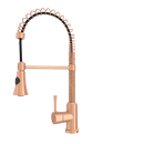 Copper Kitchen Faucet with Soap Dispenser, Single Handle Solid Brass High Arc Pull Down Sprayer Head Kitchen Sink Faucets with Deck Plate