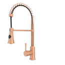 Copper Kitchen Faucet with Soap Dispenser, Single Handle Solid Brass High Arc Pull Down Sprayer Head Kitchen Sink Faucets with Deck Plate