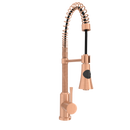 Copper Pre-Rinse Spring Kitchen Faucet, Single Level Solid Brass Kitchen Sink Faucets with Pull Down Sprayer