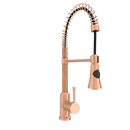 Copper Pre-Rinse Spring Kitchen Faucet, Single Level Solid Brass Kitchen Sink Faucets with Pull Down Sprayer