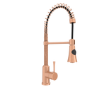 Copper Pre-Rinse Spring Kitchen Faucet, Single Level Solid Brass Kitchen Sink Faucets with Pull Down Sprayer