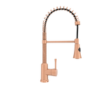 Copper Pre-Rinse Spring Kitchen Faucet, Single Level Solid Brass Kitchen Sink Faucets with Pull Down Sprayer