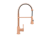 Copper Pre-Rinse Spring Kitchen Faucet, Single Level Solid Brass Kitchen Sink Faucets with Pull Down Sprayer