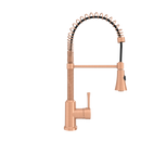 Copper Pre-Rinse Spring Kitchen Faucet, Single Level Solid Brass Kitchen Sink Faucets with Pull Down Sprayer