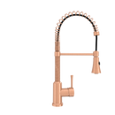 Copper Kitchen Faucet with Soap Dispenser, Single Handle Solid Brass High Arc Pull Down Sprayer Head Kitchen Sink Faucets with Deck Plate
