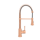 Copper Pre-Rinse Spring Kitchen Faucet, Single Level Solid Brass Kitchen Sink Faucets with Pull Down Sprayer