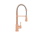 Copper Pre-Rinse Spring Kitchen Faucet, Single Level Solid Brass Kitchen Sink Faucets with Pull Down Sprayer