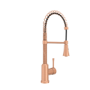 Copper Pre-Rinse Spring Kitchen Faucet, Single Level Solid Brass Kitchen Sink Faucets with Pull Down Sprayer