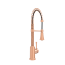 Copper Kitchen Faucet with Soap Dispenser, Single Handle Solid Brass High Arc Pull Down Sprayer Head Kitchen Sink Faucets with Deck Plate