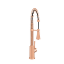 Copper Pre-Rinse Spring Kitchen Faucet, Single Level Solid Brass Kitchen Sink Faucets with Pull Down Sprayer