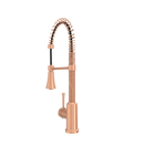 Copper Pre-Rinse Spring Kitchen Faucet, Single Level Solid Brass Kitchen Sink Faucets with Pull Down Sprayer