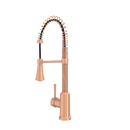 Copper Pre-Rinse Spring Kitchen Faucet, Single Level Solid Brass Kitchen Sink Faucets with Pull Down Sprayer