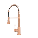 Copper Kitchen Faucet with Soap Dispenser, Single Handle Solid Brass High Arc Pull Down Sprayer Head Kitchen Sink Faucets with Deck Plate