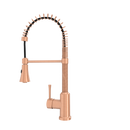 Copper Kitchen Faucet with Soap Dispenser, Single Handle Solid Brass High Arc Pull Down Sprayer Head Kitchen Sink Faucets with Deck Plate