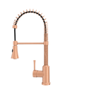 Copper Kitchen Faucet with Soap Dispenser, Single Handle Solid Brass High Arc Pull Down Sprayer Head Kitchen Sink Faucets with Deck Plate