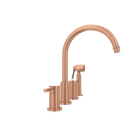 Two-Handles Copper Widespread Kitchen Faucet with Side Sprayer