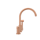 Two-Handles Copper Widespread Kitchen Faucet with Side Sprayer