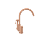Two-Handles Copper Widespread Kitchen Faucet with Side Sprayer
