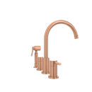 Two-Handles Copper Widespread Kitchen Faucet with Side Sprayer