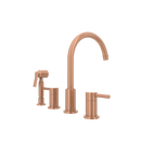 Two-Handles Copper Widespread Kitchen Faucet with Side Sprayer