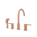 Two-Handles Copper Widespread Kitchen Faucet with Side Sprayer