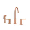 Two-Handles Copper Widespread Kitchen Faucet with Side Sprayer