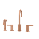 Two-Handles Copper Widespread Kitchen Faucet with Side Sprayer