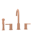 Two-Handles Copper Widespread Kitchen Faucet with Side Sprayer