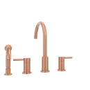 Two-Handles Copper Widespread Kitchen Faucet with Side Sprayer