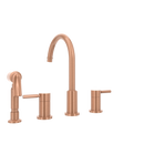 Two-Handles Copper Widespread Kitchen Faucet with Side Sprayer
