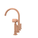 Two-Handles Copper Widespread Kitchen Faucet with Side Sprayer