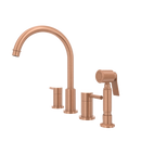 Two-Handles Copper Widespread Kitchen Faucet with Side Sprayer