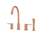 Two-Handles Copper Widespread Kitchen Faucet with Side Sprayer