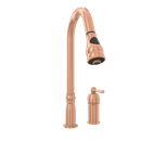 Copper Pull Out Kitchen Faucet with in-Deck Handle, Single Level Solid Brass Kitchen Sink Faucets with Pull Down Sprayer