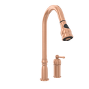 Copper Pull Out Kitchen Faucet with in-Deck Handle, Single Level Solid Brass Kitchen Sink Faucets with Pull Down Sprayer