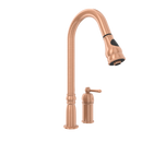 Copper Pull Out Kitchen Faucet with in-Deck Handle, Single Level Solid Brass Kitchen Sink Faucets with Pull Down Sprayer