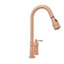 Copper Pull Out Kitchen Faucet with in-Deck Handle, Single Level Solid Brass Kitchen Sink Faucets with Pull Down Sprayer
