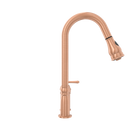 Copper Pull Out Kitchen Faucet with in-Deck Handle, Single Level Solid Brass Kitchen Sink Faucets with Pull Down Sprayer