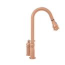 Copper Pull Out Kitchen Faucet with in-Deck Handle, Single Level Solid Brass Kitchen Sink Faucets with Pull Down Sprayer