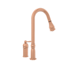 Copper Pull Out Kitchen Faucet with in-Deck Handle, Single Level Solid Brass Kitchen Sink Faucets with Pull Down Sprayer