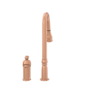 Copper Kitchen Faucet with in-Deck Handle and Soap Dispenser, Single Handle Solid Brass High Arc Pull Down Sprayer Head Kitchen Sink Faucet