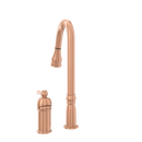 Copper Pull Out Kitchen Faucet with in-Deck Handle, Single Level Solid Brass Kitchen Sink Faucets with Pull Down Sprayer